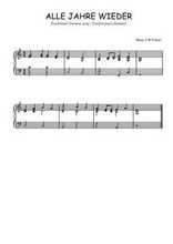 Téléchargez l'arrangement pour piano de la partition de Alle jahre wieder en PDF